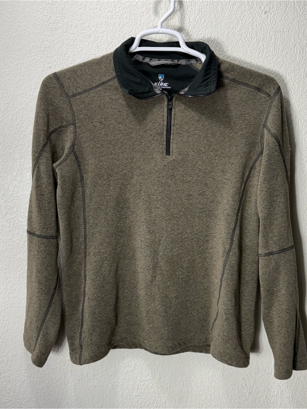 Kuhl Men’s Medium Brown Fleece 1/4 Zip Pullover Long Sleeve Sweater